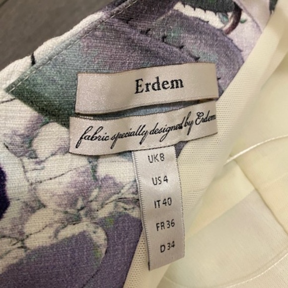 ERDEM Floral Bird Print Midi Dress Size 4 - Picture 8 of 9